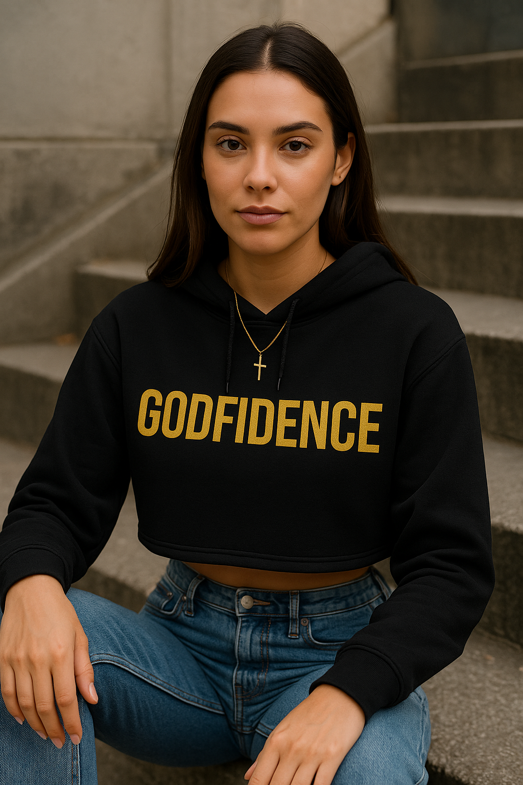 GODFIDENCE Women’s Cropped Hoodie