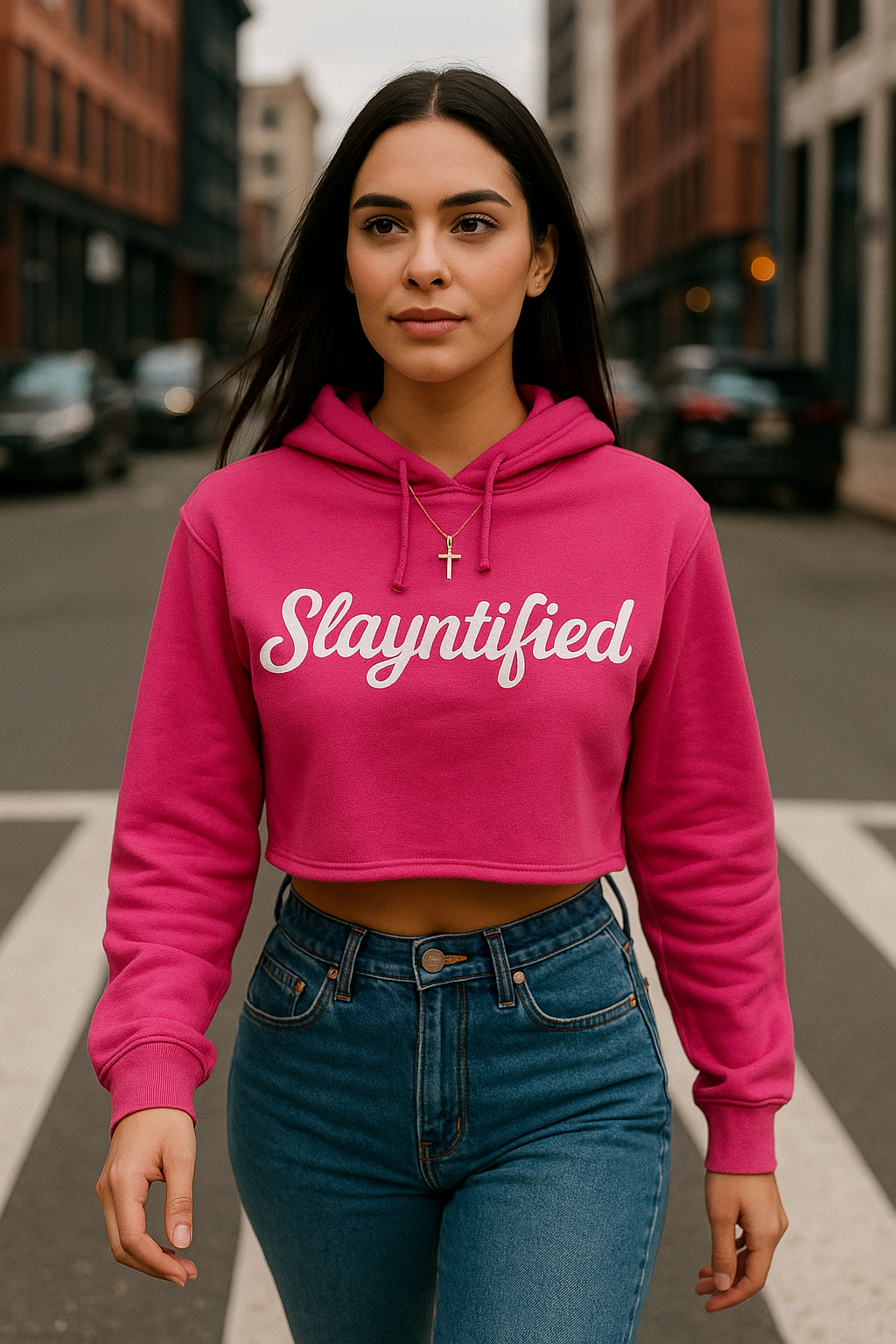 SLAYNTIFIED Women’s Cropped Hoodie