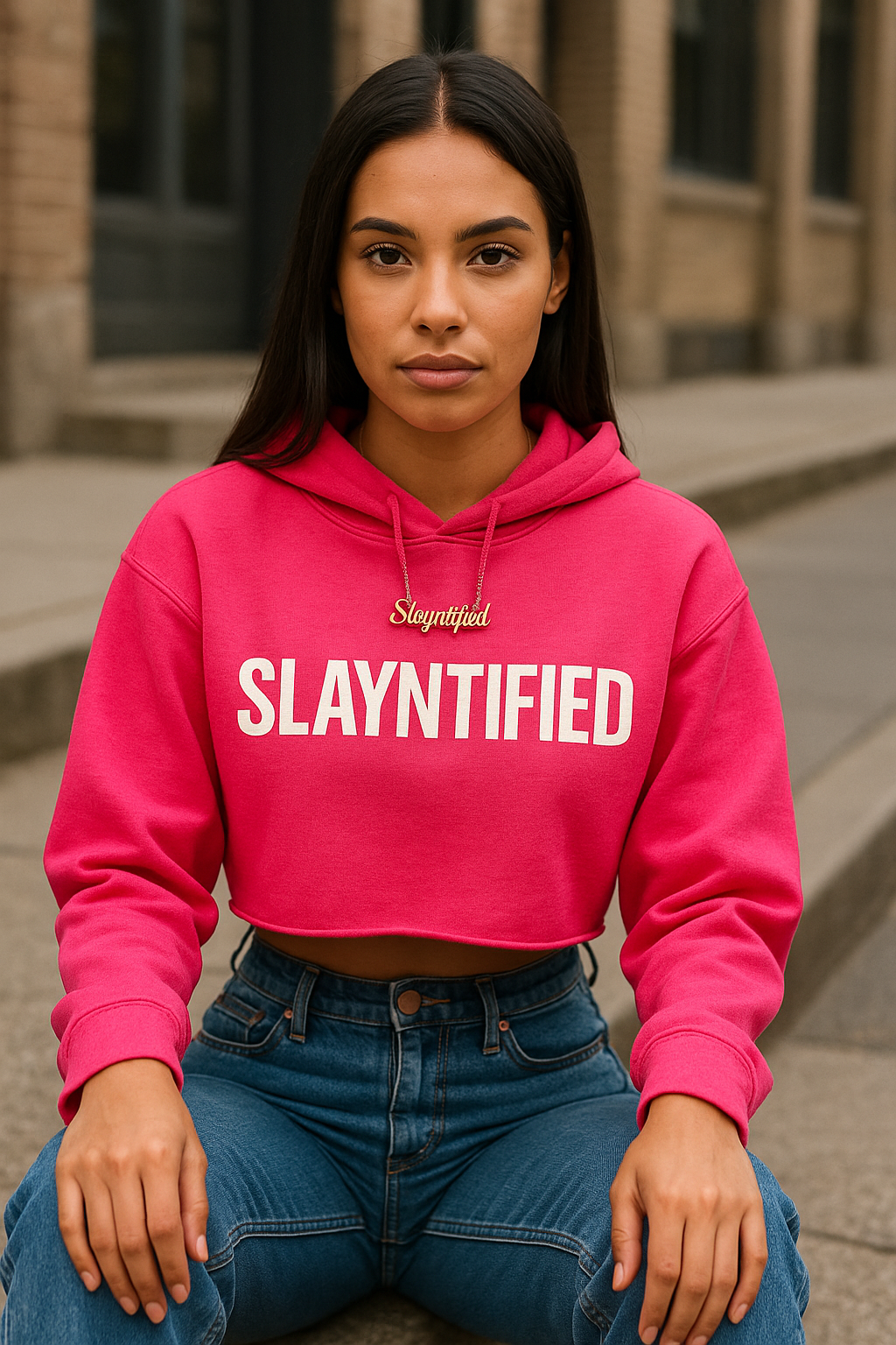 SLAYNTIFIED Women’s Cropped Hoodie
